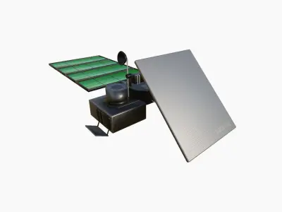 Satellite J01 Steel Green - SciFi Space Design Low-poly 3D model