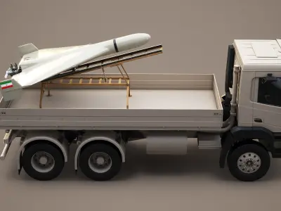  Military Transport Truck with Drone Launcher Shahed 136 