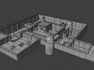 Counter Attack Castle Low-poly 3D model