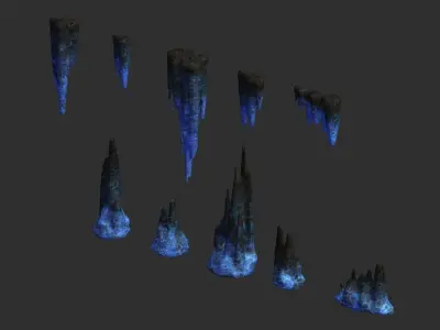 Cave Rock Pack 1 - Energy Low-poly 3D model