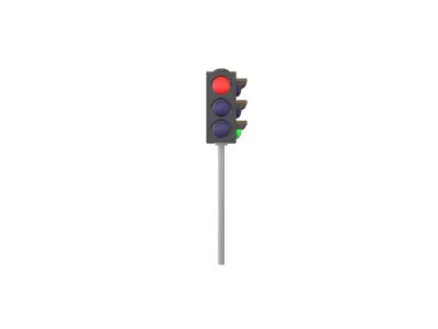 Traffic Light v2 004 Low-poly 3D model