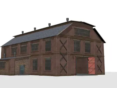 brick warehouse Low-poly 3D model from CGTrader