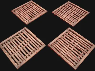Wooden Floor or Roof Medieval Low-poly 3D model
