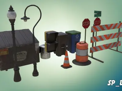 STREET PROPS -FREE- Free 3D model