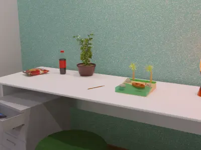 Bright Modern Interior 3D model