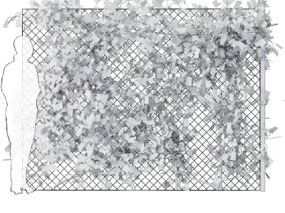 Ivy on Fence 02 3D model