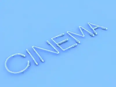 Cinema Neon Sign Low-poly 3D model