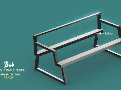 Interior living room industrial design Low-poly 3D model