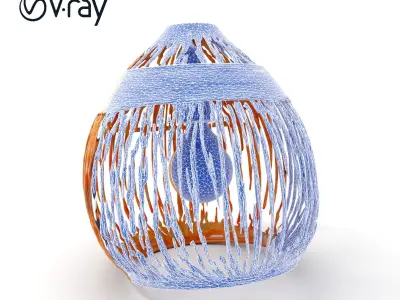 Wicker Basket Pendant Light Model Pack for Interiors Low-poly 3D model