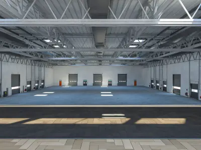 Warehouse Logistic 4 interior and exterior 3D model