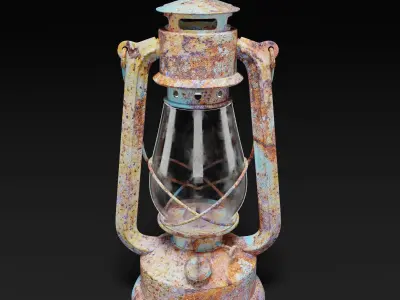 Old Oil Lamp 3D model