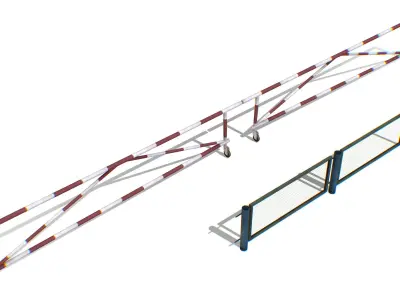 Military Security Gate Fence with Barrier Stop Low-poly 3D model