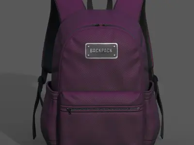 Backpack Camping bag baggage Color  Low-poly 3D model