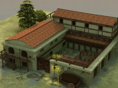 Roman Villa Low-poly 3D model