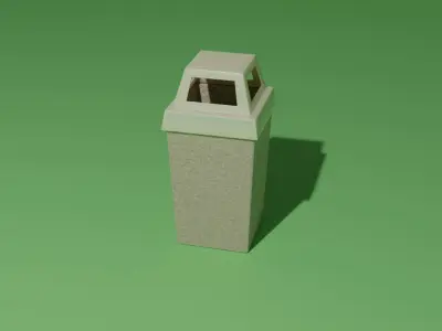 Trash bin Low-poly 3D model shop