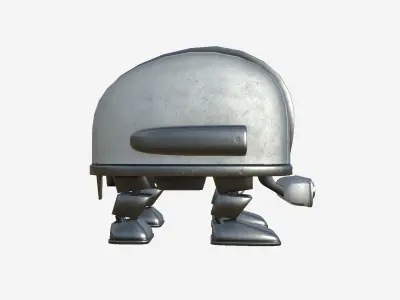 Turtleback Robot J07 Steel - SciFi Character Design Low-poly 3D model