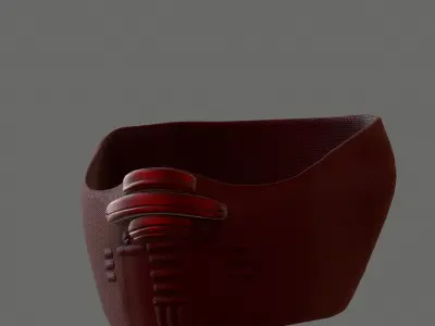 Gas mask helmet 3d model scifi Low-poly  Low-poly 3D model