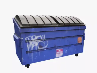 Trash Container Gameready Free low-poly 3D model