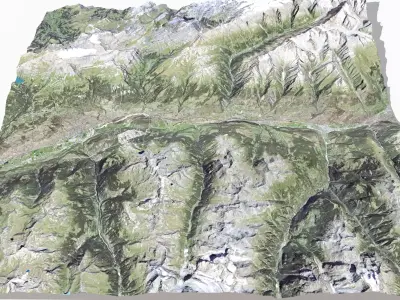  Mountain landscape Swiss Alps  3D model