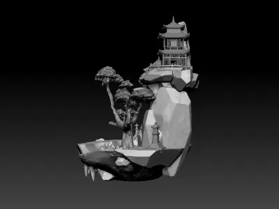 Chinese Rock Lamp 3D print model