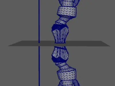 Stylish tree branch bow Low-poly 3D model