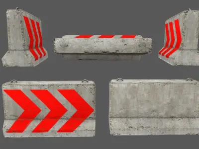 barrier set 5 of road markings Low-poly 3D model