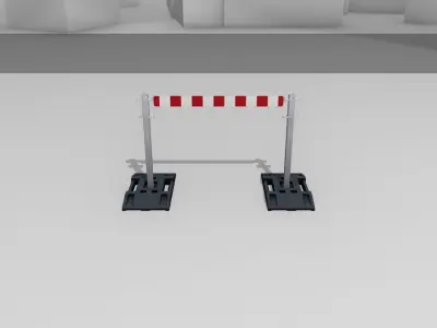 Construction Barrier Version 3 600-31 100x1200mm Low-poly 3D model