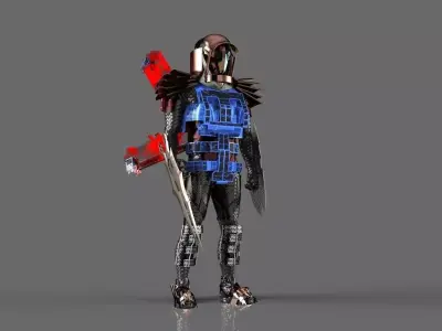 The Robot Warrior Low-poly 3D model
