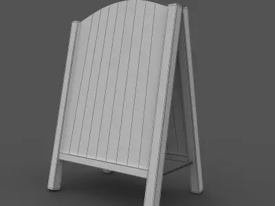 Wooden Sandwich Board 3D model