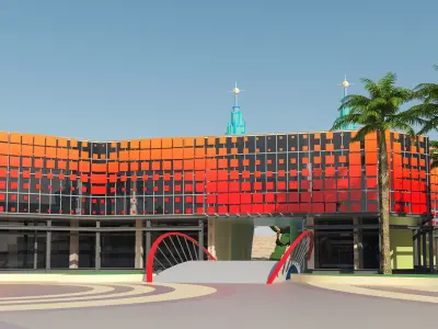 Theme Park Modern street Sci-fi architecture amusement equipment 3D model