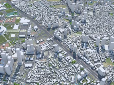 Jakarta Downtown Indonesia Low-poly 3D model