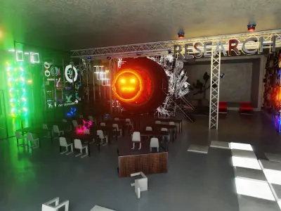 Cyberpunk Science and Education Laboratory Scene 3D model