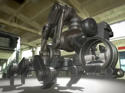 The Walking Mech Neck Basic Version Low-poly 3D model