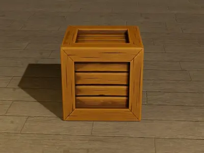 Wooden Box low poly Low-poly 3D model