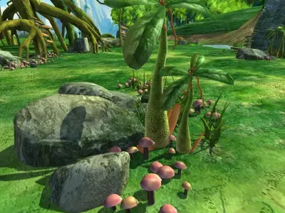 Cartoon River Scene 3D model