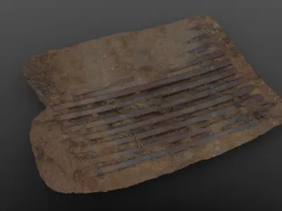 Cattle Guard Road 3D Model Asset - 16K Textures Low-poly 3D model