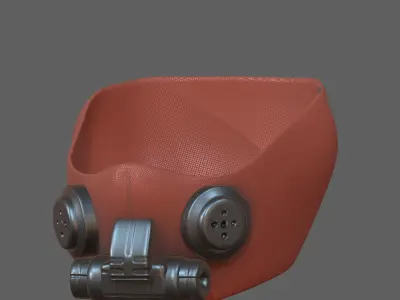 Gas mask helmet 3d model scifi Low-poly  Low-poly 3D model