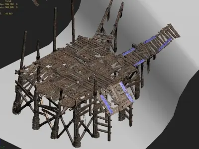 Surface-Yellow River Dam-Horizontal Surface 01 3D model
