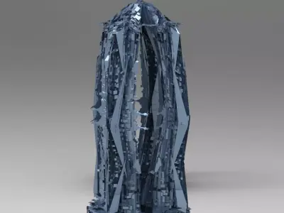 Hydra Claw sci fi tower 3D model
