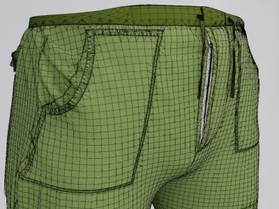 Cargo Shorts Low-poly 3D model