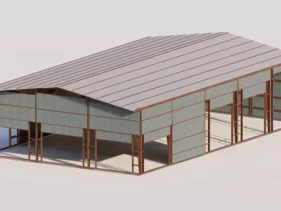 Warehouse-Warehouse Building 3D model 7
