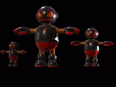 Minirobotic5Pack3 Low-poly 3D model