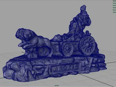 Cibeles chariot of madrid Low-poly 3D model