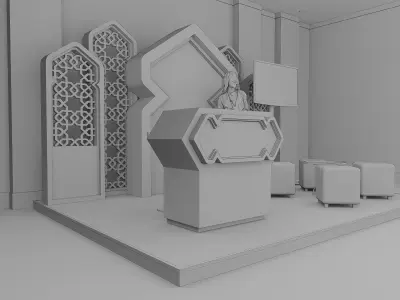 Exhibition Stand Booth 4x3 m Islamic Event Display style 3D model