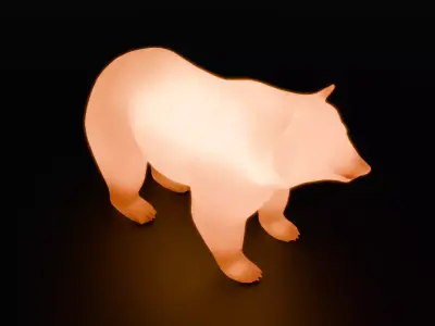 Indirect lighting of a bear 3D model