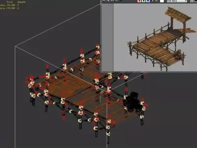 Crescent Crescent - Wooden Bridge 01 3D model