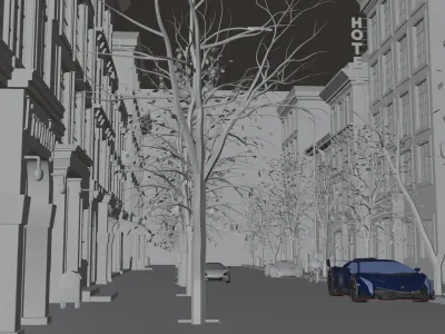 3D Industrial City Block- City Street 3D model