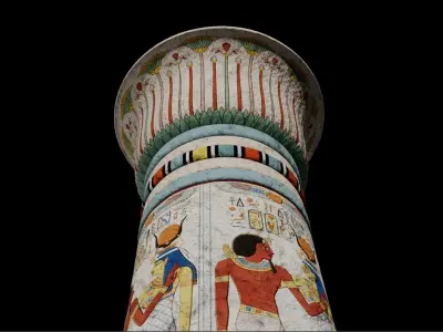 Ancient Egyptian Column Free 3D model