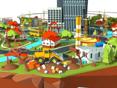 city plastic  Low-poly 3D model