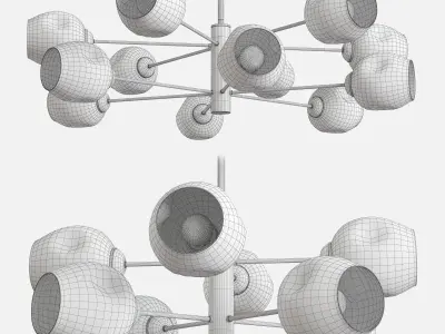 CLUSTER CHANDELIER Low-poly 3D model